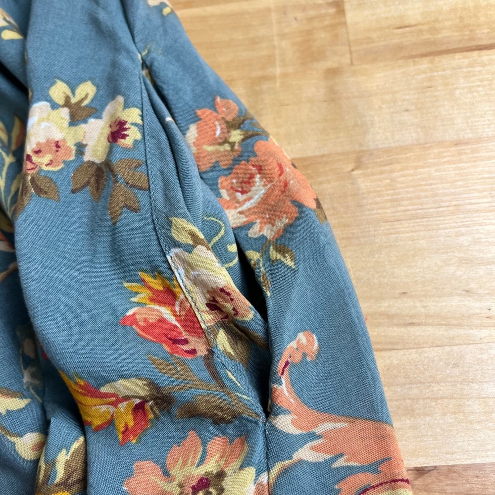 Denim & Supply Ralph Lauren Dress Floral Button Front Women Size Large Blue Boho - Picture 8 of 9